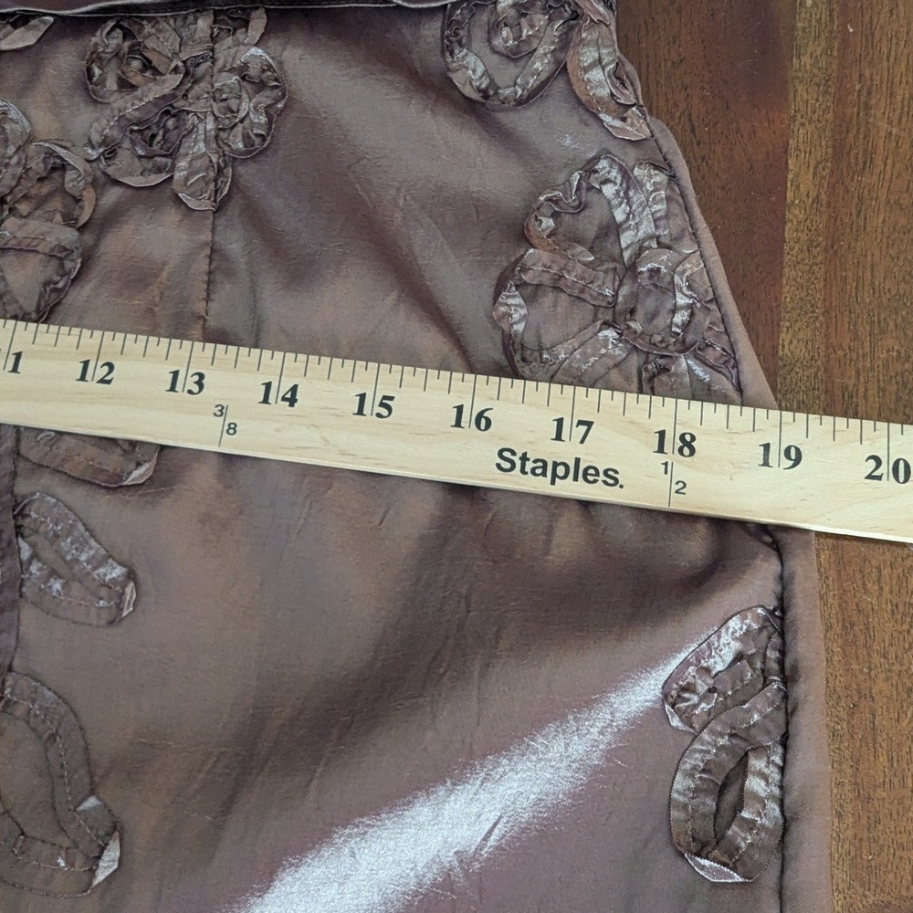 Brown Halter Mermaid Dress Gown Floral Embroidered Sz 10 Taffeta Wedding Guest - Picture 12 of 12